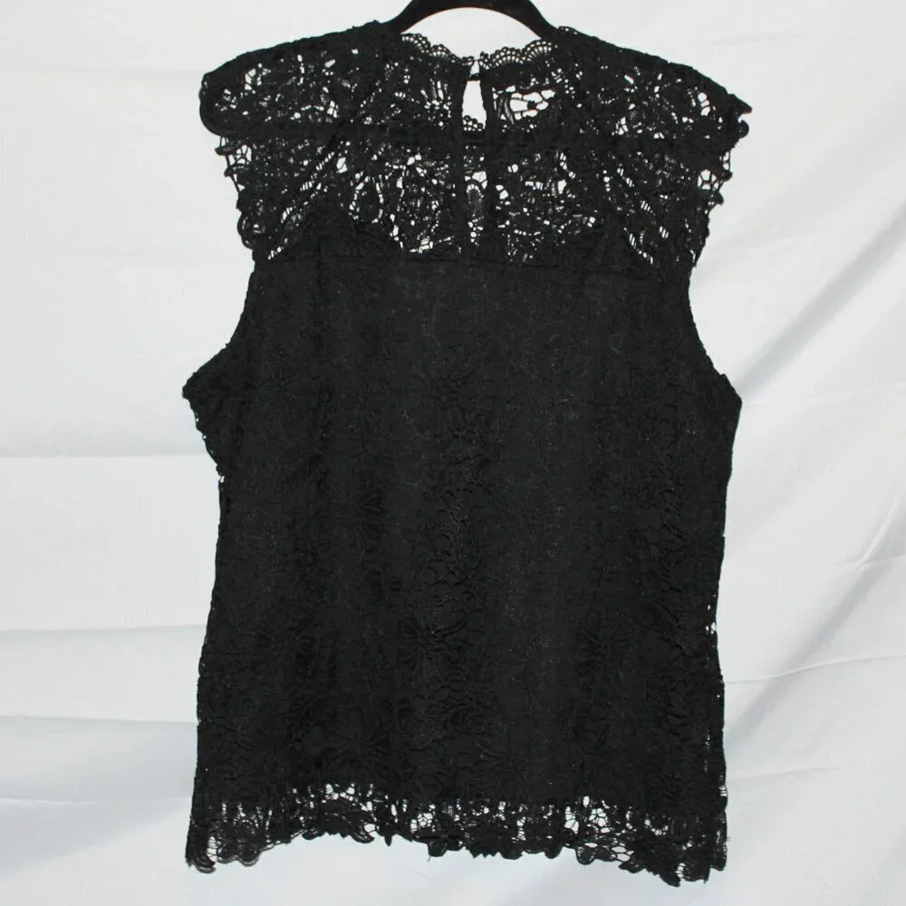Adiva, Lace Cap Sleeve Blouse,	XL, Polyester, New w/o Tags - Picture 2 of 4